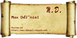 Max Dániel névjegykártya
